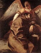 GENTILESCHI, Orazio St Francis Supported by an Angel sdgh oil on canvas